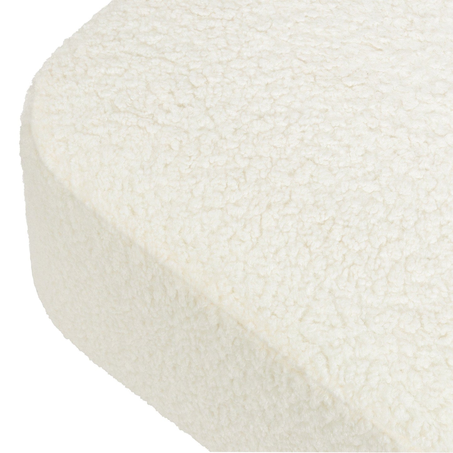 Babyletto Kiwi Gliding Ottoman - Cream Shearling with Light Wood Base - M26385CMSGLB