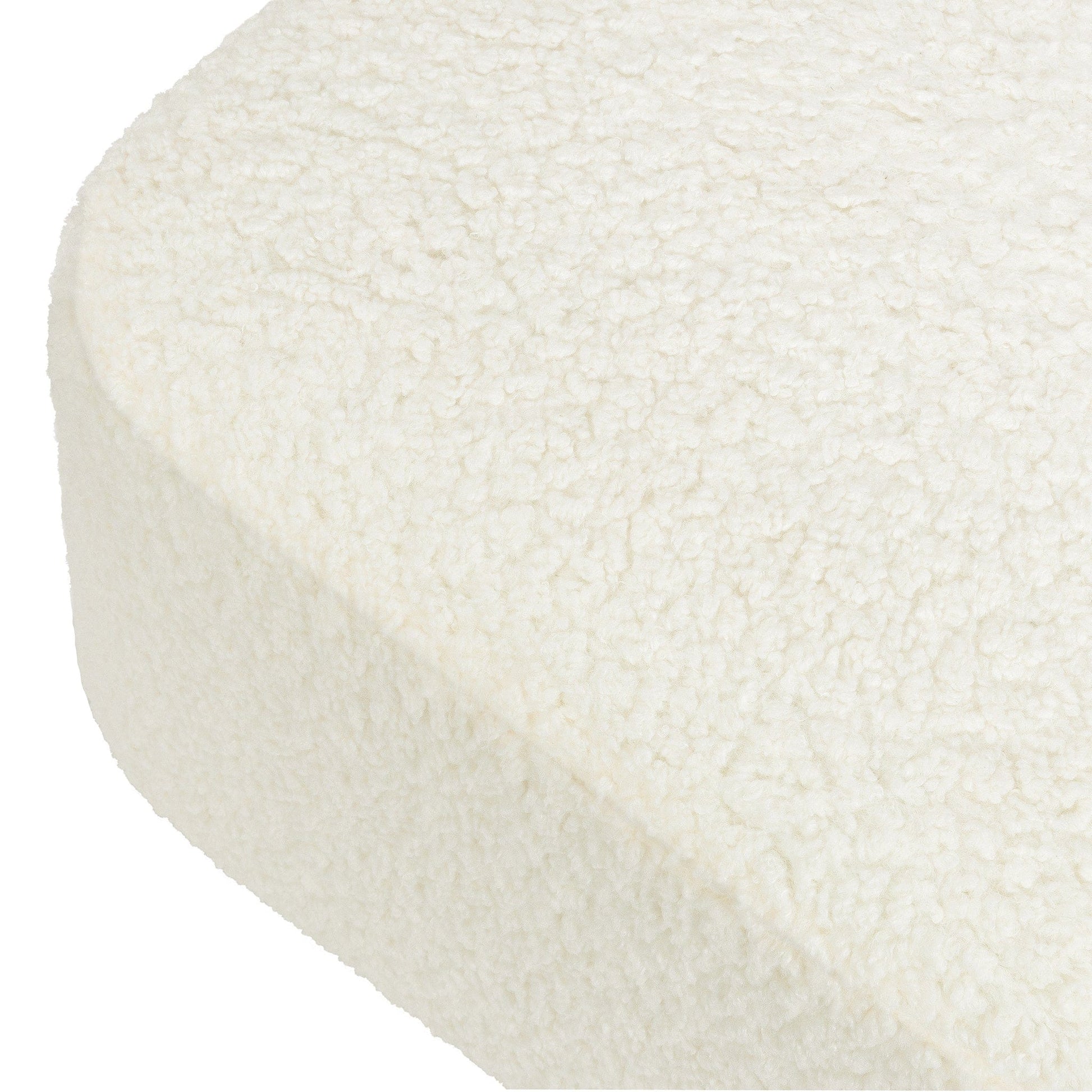 Babyletto Kiwi Gliding Ottoman - Cream Shearling with Light Wood Base - M26385CMSGLB