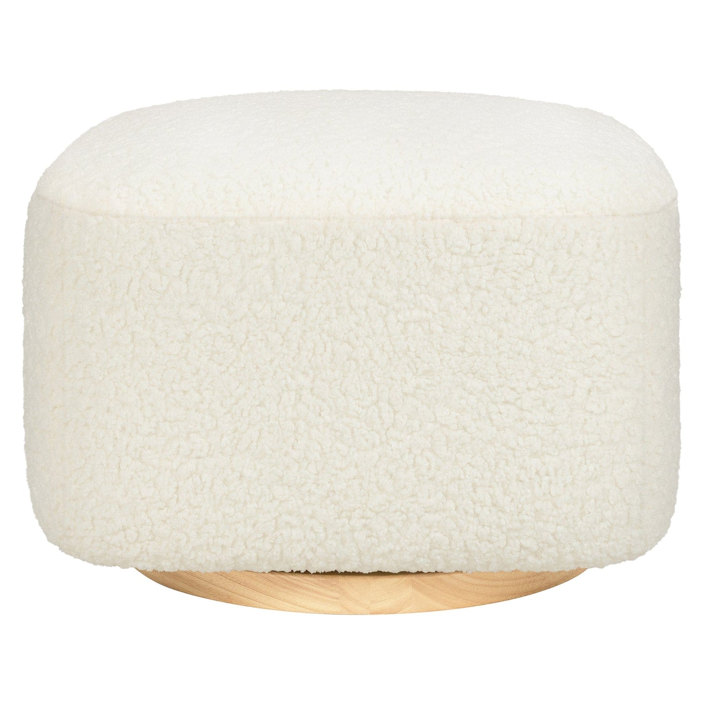 Babyletto Kiwi Gliding Ottoman - Cream Shearling with Light Wood Base - M26385CMSGLB