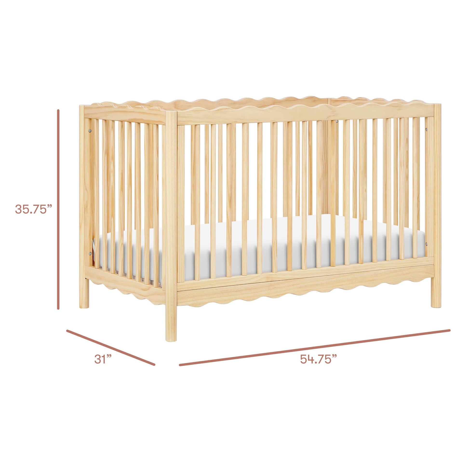 Babyletto Swell 4-in-1 Convertible Crib with Toddler Bed Conversion Kit - Blonde