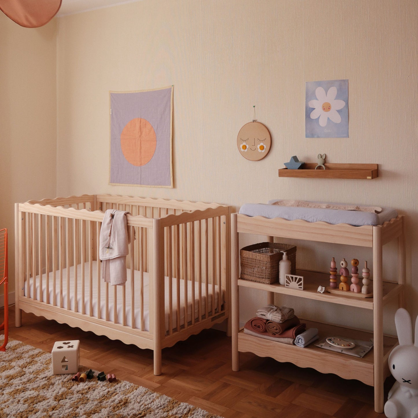 Babyletto Swell 4-in-1 Convertible Crib with Toddler Bed Conversion Kit - Blonde
