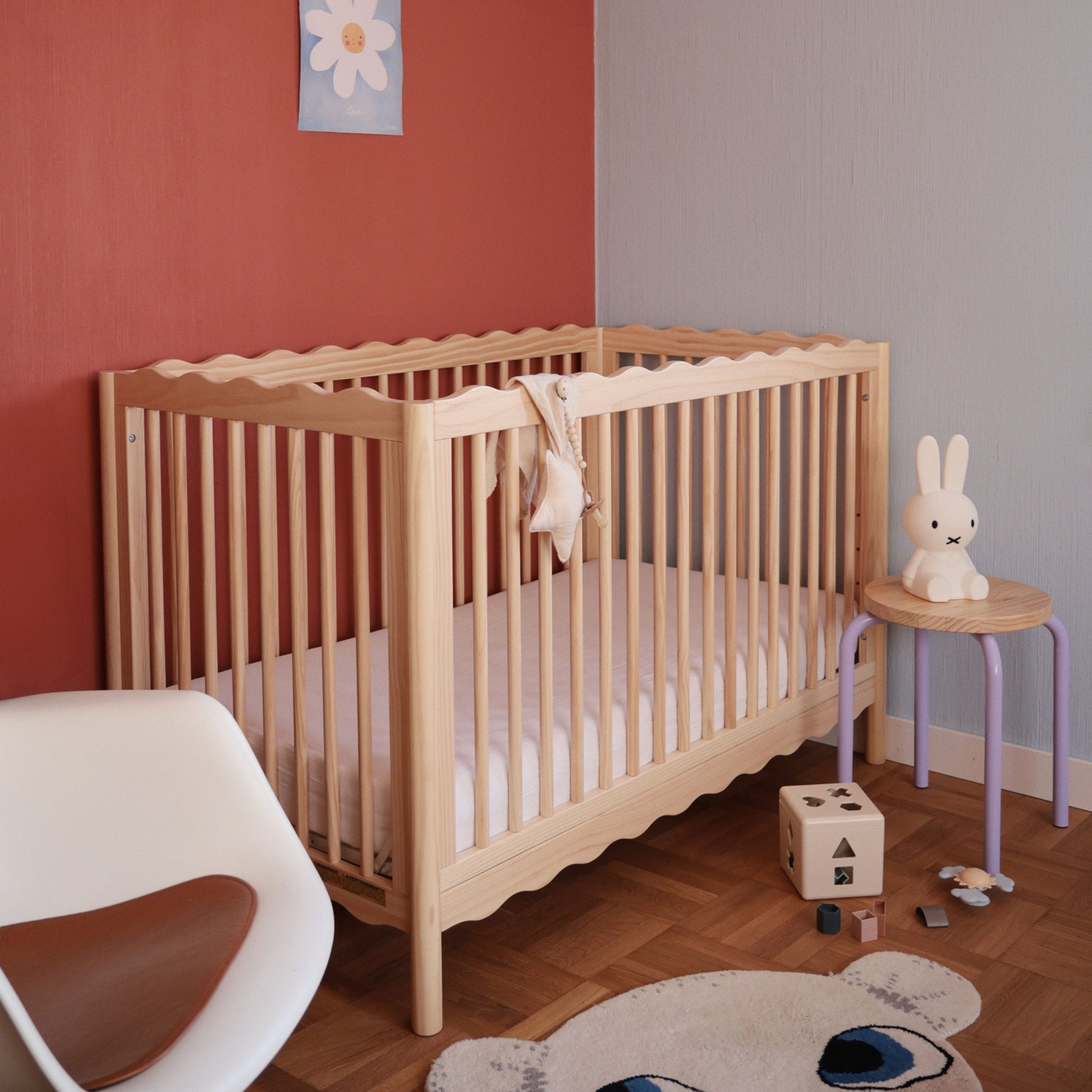 Babyletto Swell 4-in-1 Convertible Crib with Toddler Bed Conversion Kit - Blonde