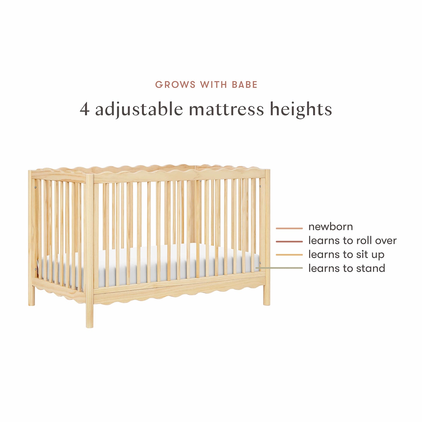 Babyletto Swell 4-in-1 Convertible Crib with Toddler Bed Conversion Kit - Blonde