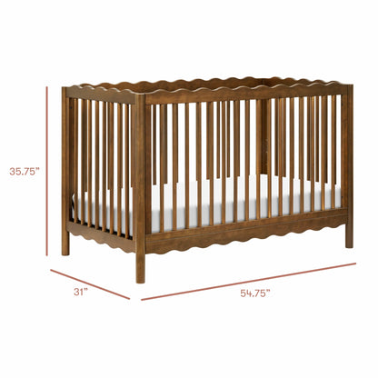 Babyletto Swell 4-in-1 Convertible Crib with Toddler Bed Conversion Kit - Natural Walnut