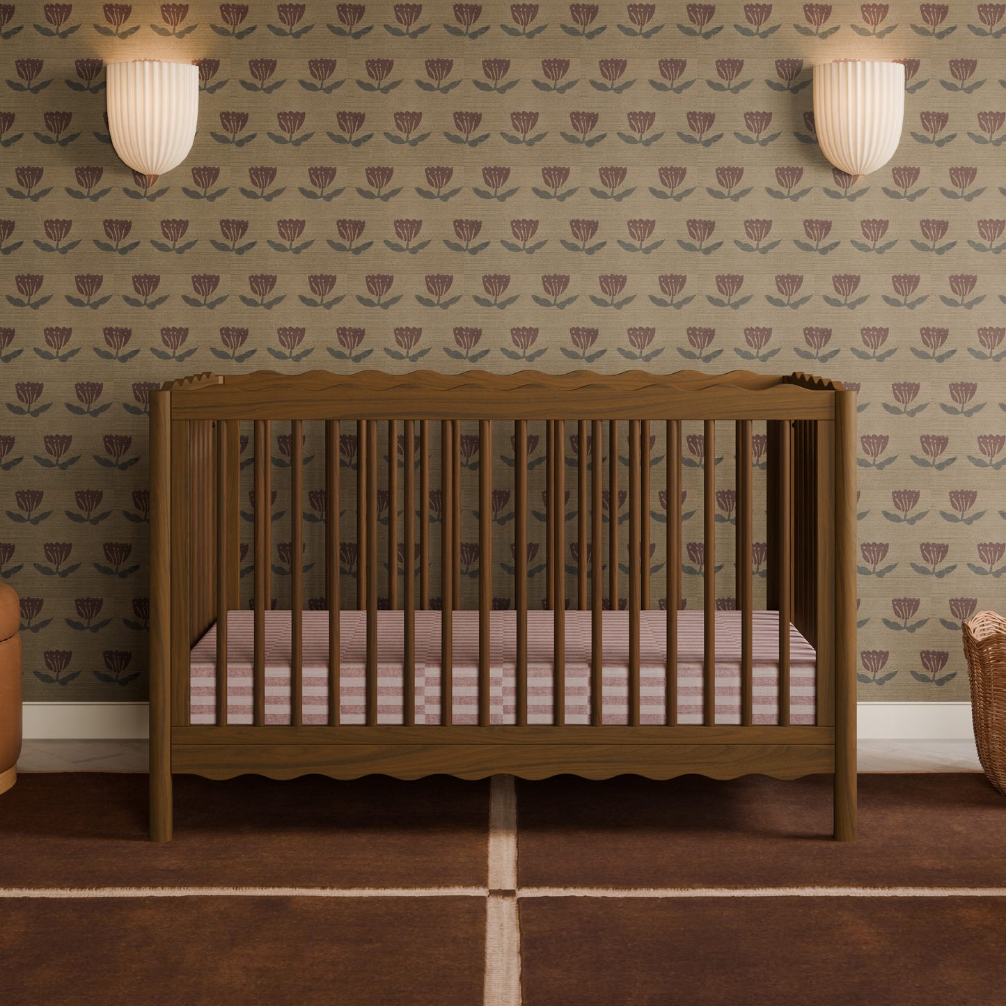 Babyletto Swell 4-in-1 Convertible Crib with Toddler Bed Conversion Kit - Natural Walnut