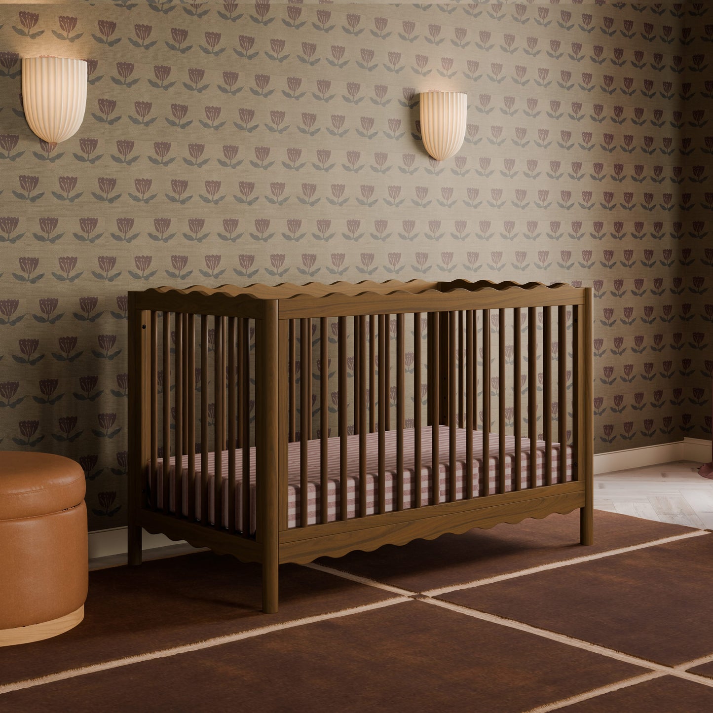 Babyletto Swell 4-in-1 Convertible Crib with Toddler Bed Conversion Kit - Natural Walnut