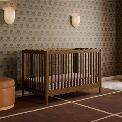 Babyletto Swell 4-in-1 Convertible Crib with Toddler Bed Conversion Kit - Natural Walnut