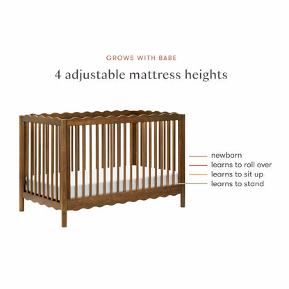 Babyletto Swell 4-in-1 Convertible Crib with Toddler Bed Conversion Kit - Natural Walnut