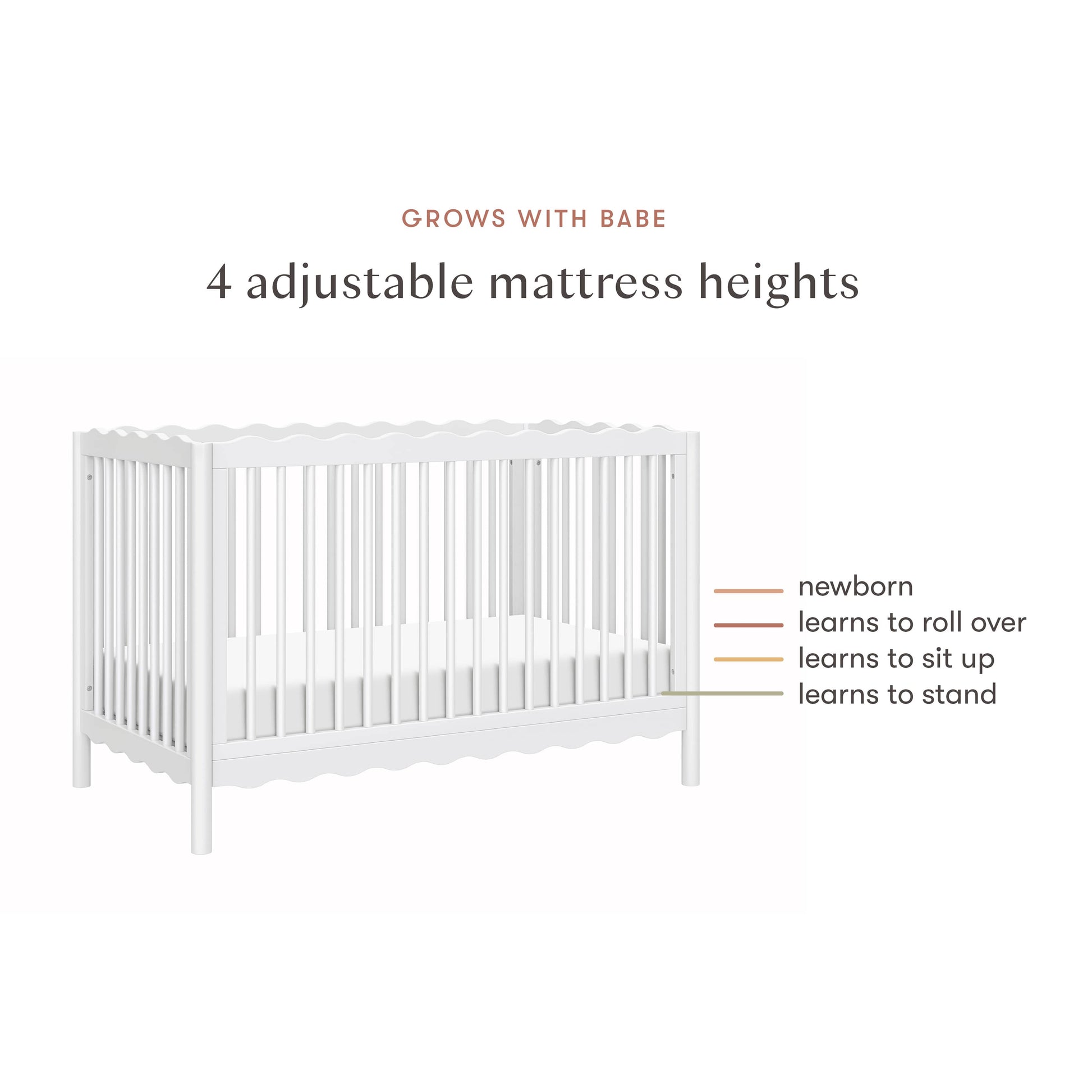 Babyletto Swell 4-in-1 Convertible Crib with Toddler Bed Conversion Kit - White