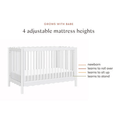 Babyletto Swell 4-in-1 Convertible Crib with Toddler Bed Conversion Kit - White