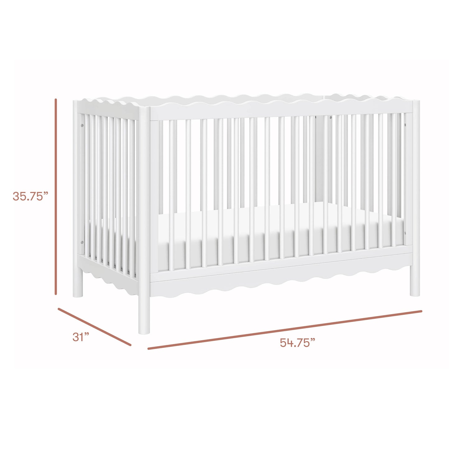 Babyletto Swell 4-in-1 Convertible Crib with Toddler Bed Conversion Kit - White