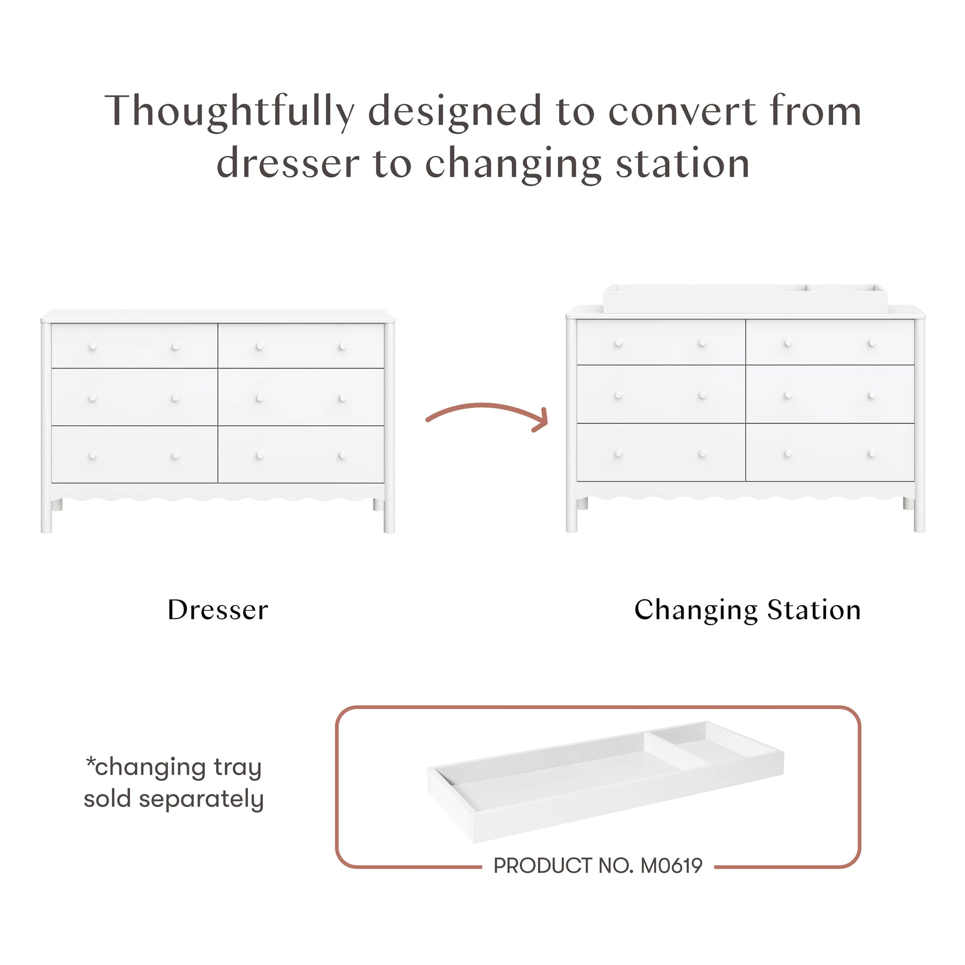 Babyletto Swell 6-Drawer Wide Assembled Dresser (56") - White