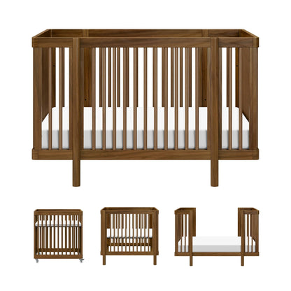 Babyletto Pogo 8-in-1 Convertible Crib w/All-Stages Conversion Kits - Natural Walnut - M29880NL