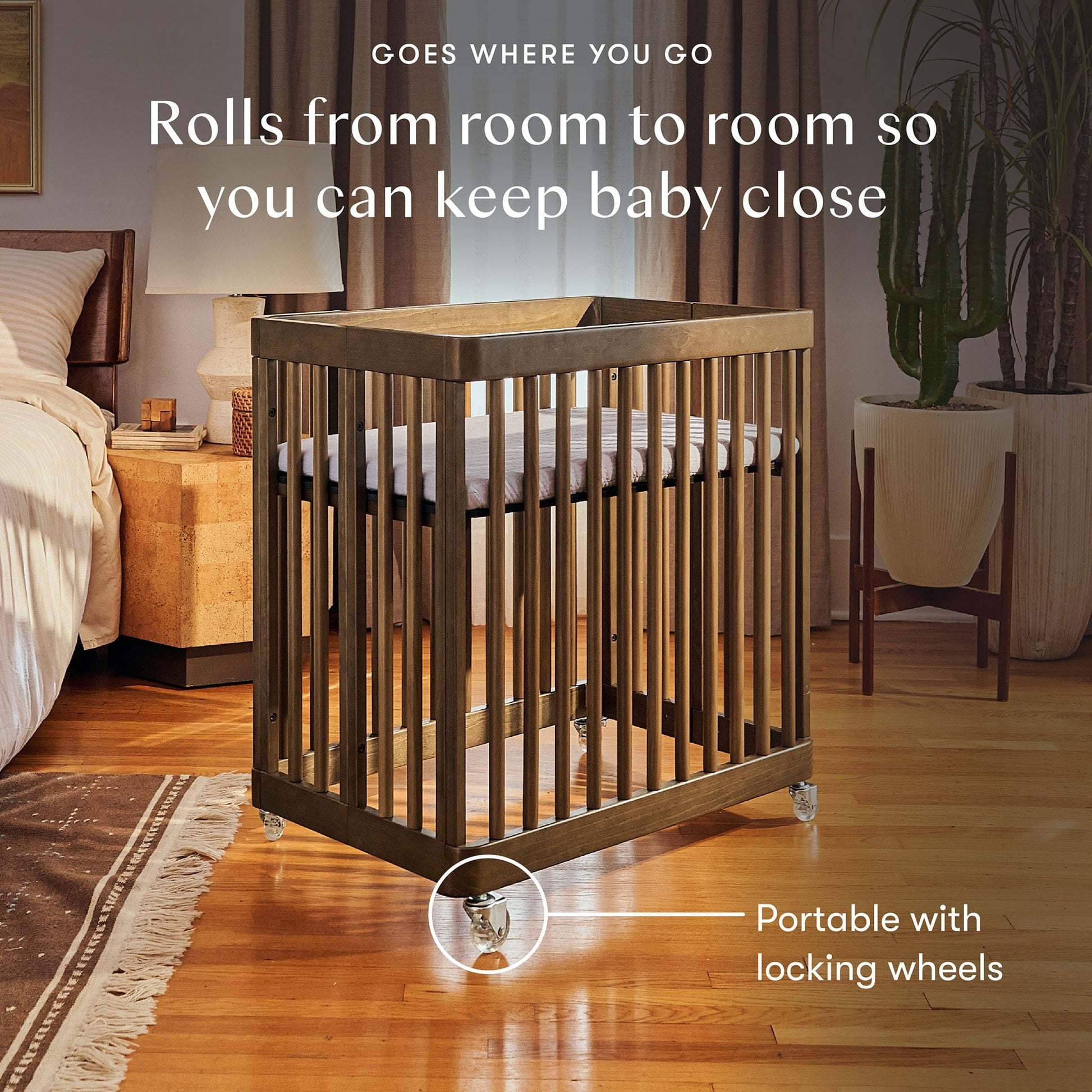 Babyletto Pogo 8-in-1 Convertible Crib w/All-Stages Conversion Kits - Natural Walnut - M29880NL