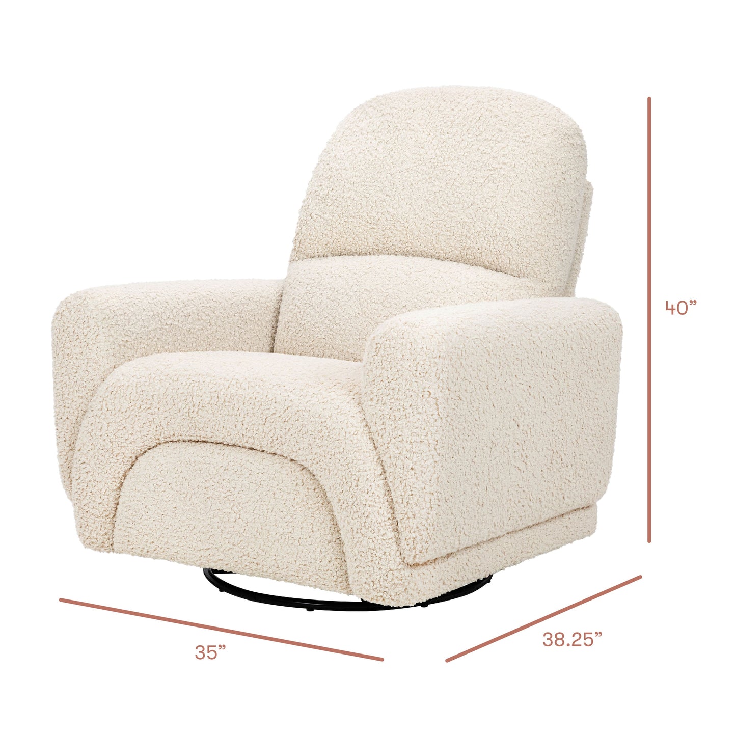 Babyletto Rainbow Recliner and Swivel Glider in Teddy Loop - Almond Teddy Loop