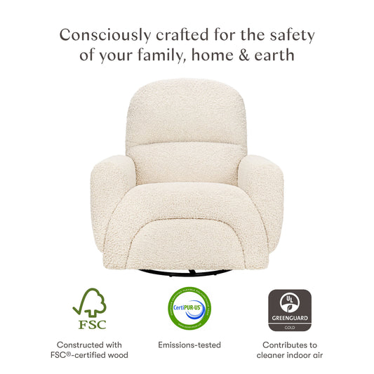 Babyletto Rainbow Recliner and Swivel Glider in Teddy Loop - Almond Teddy Loop