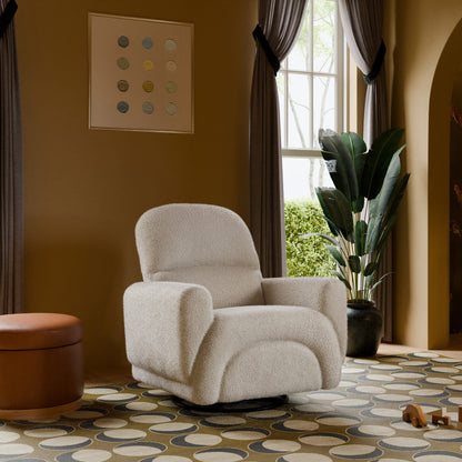Babyletto Rainbow Recliner and Swivel Glider in Teddy Loop - Almond Teddy Loop