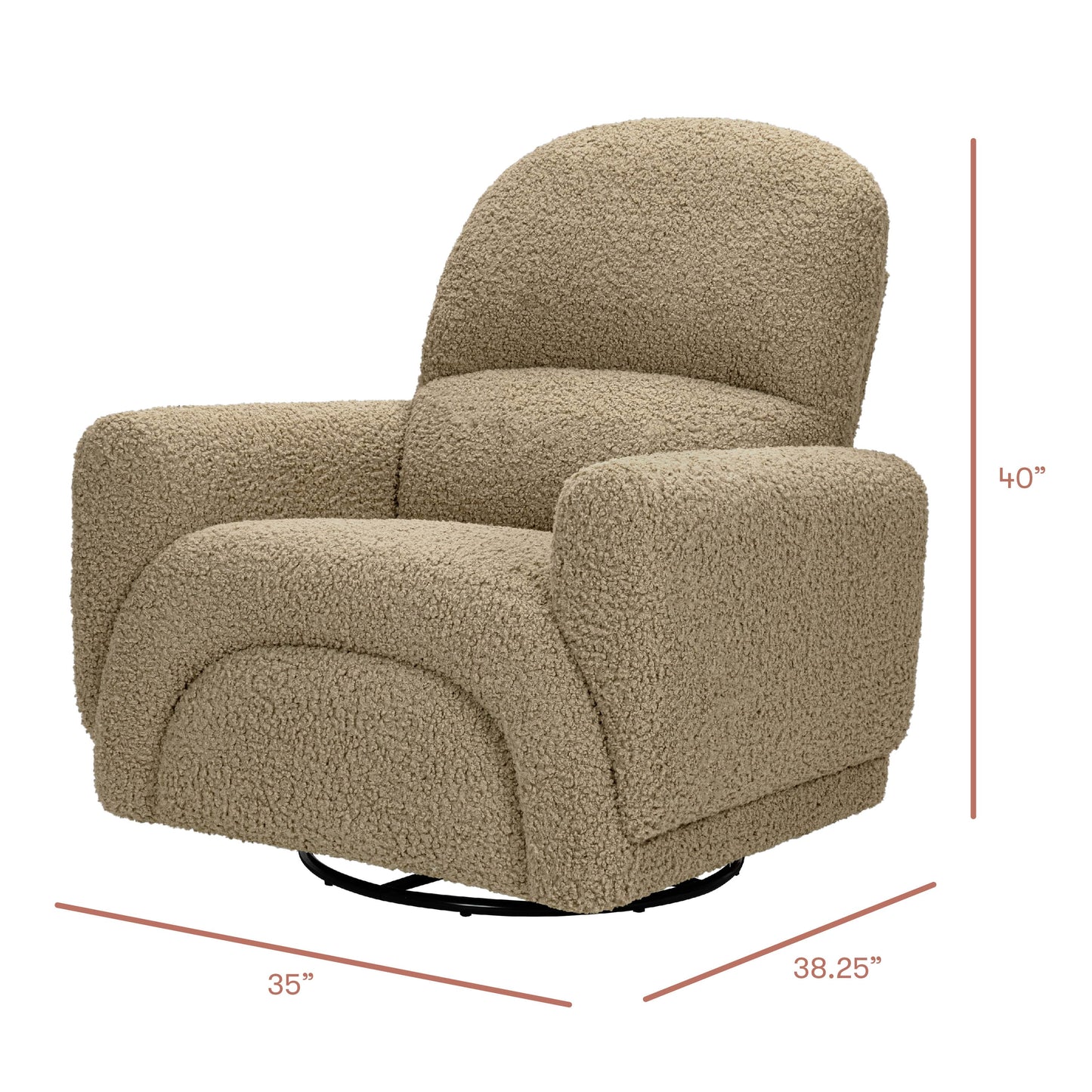 Babyletto Rainbow Recliner and Swivel Glider in Teddy Loop - Latte Teddy Loop