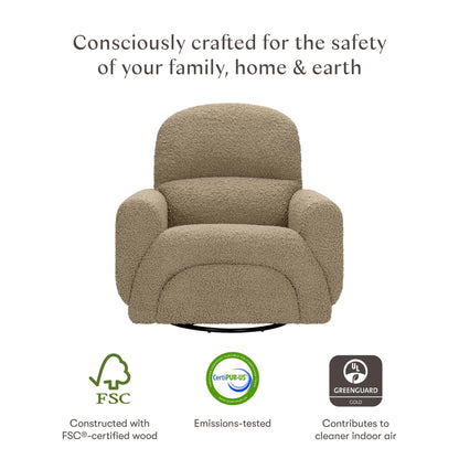 Babyletto Rainbow Recliner and Swivel Glider in Teddy Loop - Latte Teddy Loop