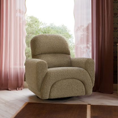 Babyletto Rainbow Recliner and Swivel Glider in Teddy Loop - Latte Teddy Loop