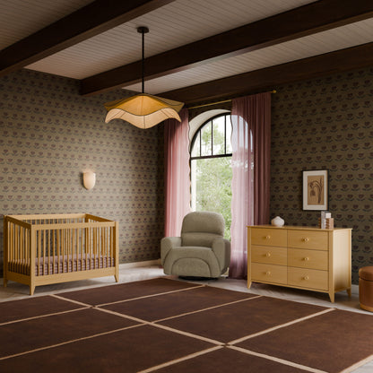 Babyletto Rainbow Recliner and Swivel Glider in Teddy Loop - Latte Teddy Loop