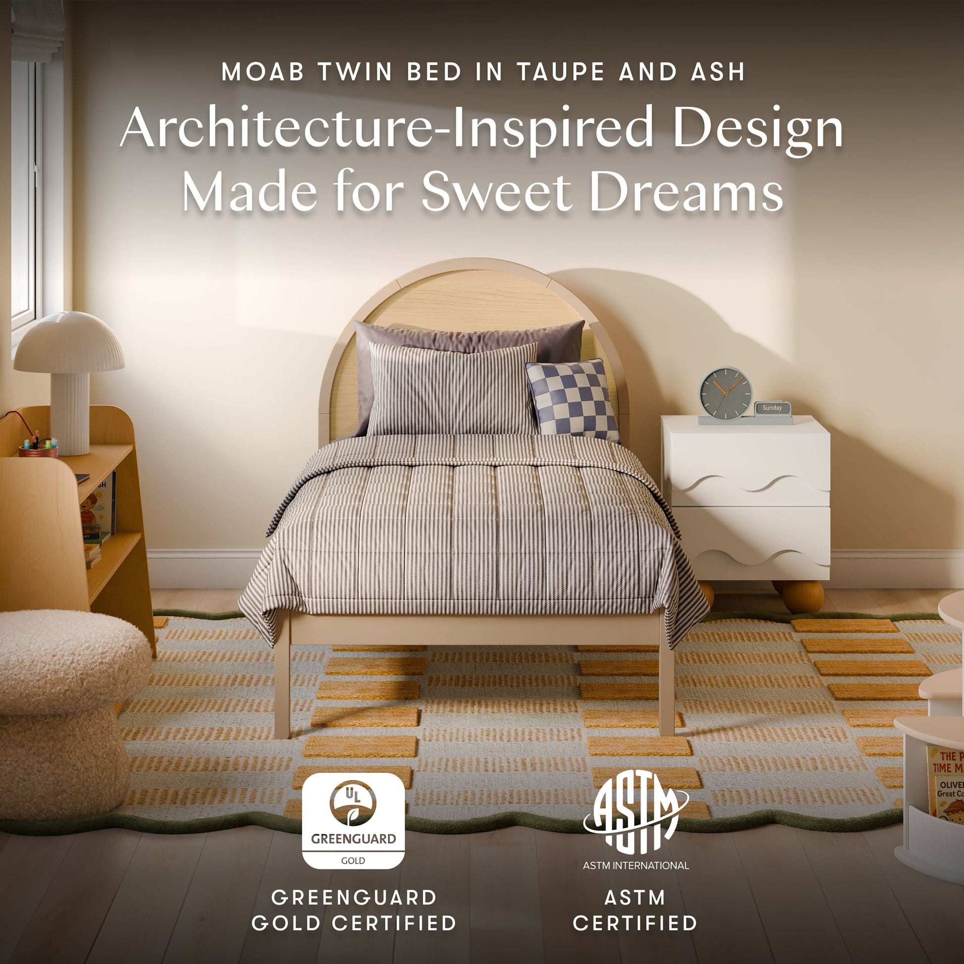 Babyletto Moab Twin Bed - Taupe/Ash