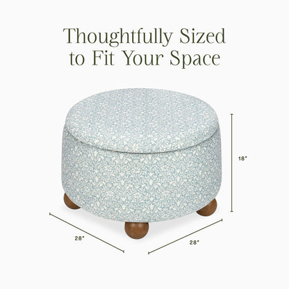 Morris & Co. x Namesake Tuffet Storage Ottoman - Bellflowers in Powdered Blue - M30985BPBDF