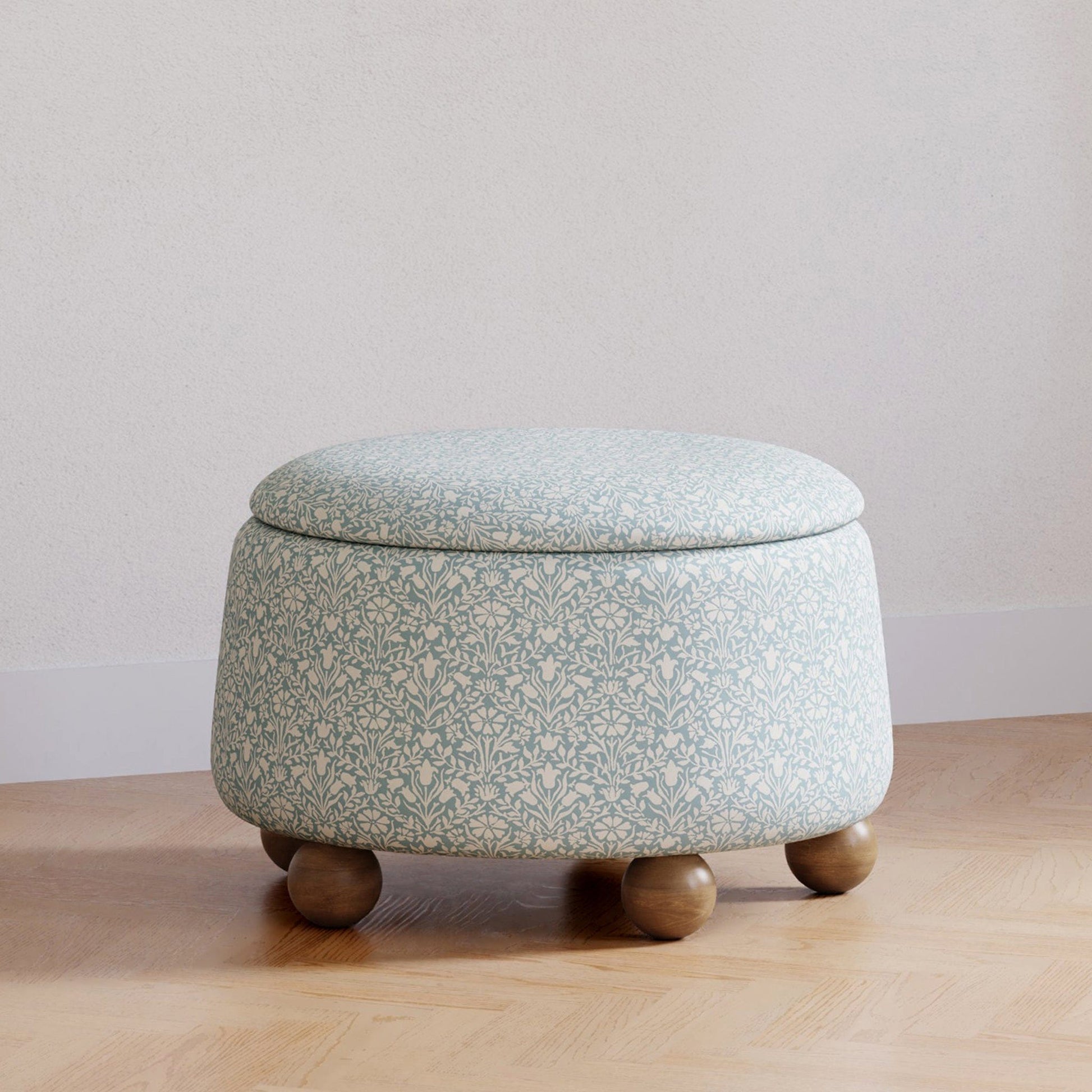 Morris & Co. x Namesake Tuffet Storage Ottoman - Bellflowers in Powdered Blue - M30985BPBDF