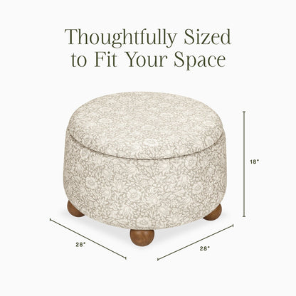 Morris & Co. x Namesake Tuffet Storage Ottoman - Mallow in Ash - M30985MADF