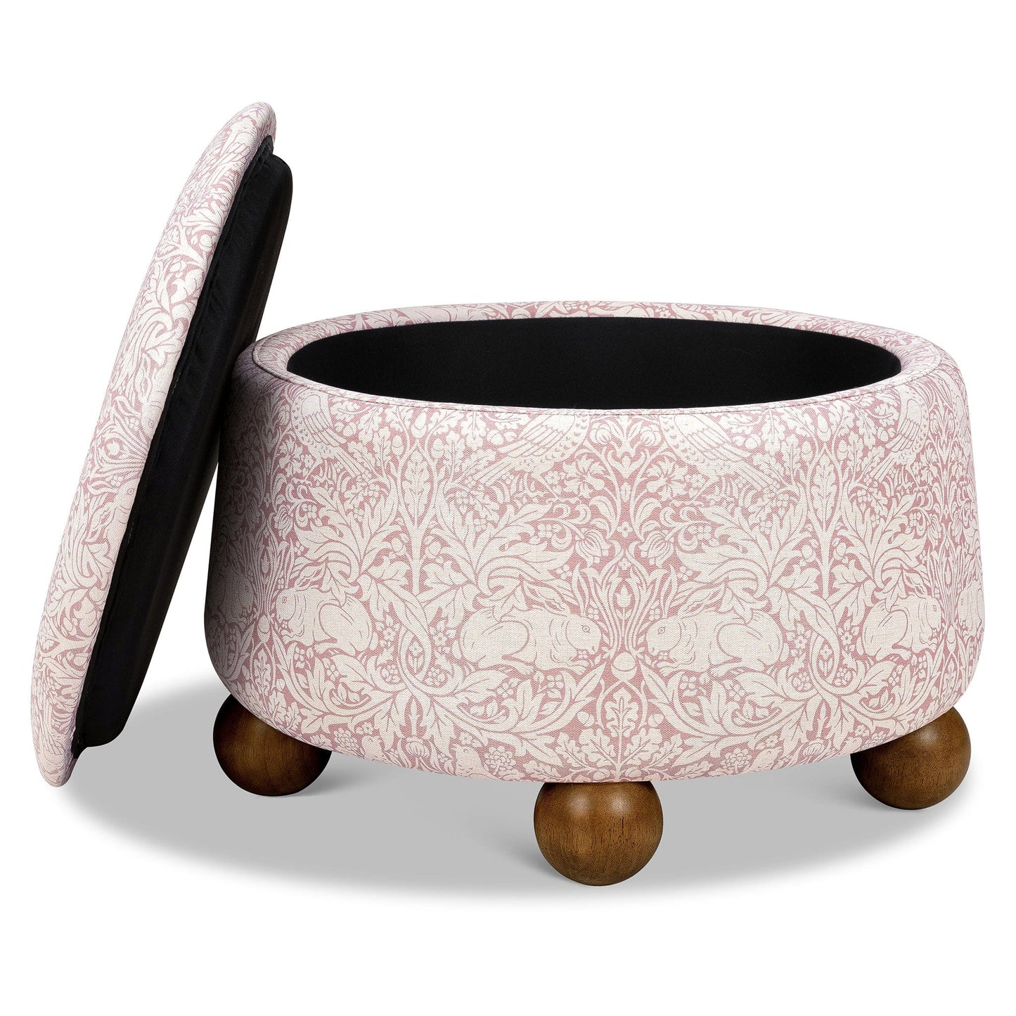 Morris & Co. x Namesake Tuffet Storage Ottoman - Pure Brer Rabbit in Rose - M30985PBRRDF