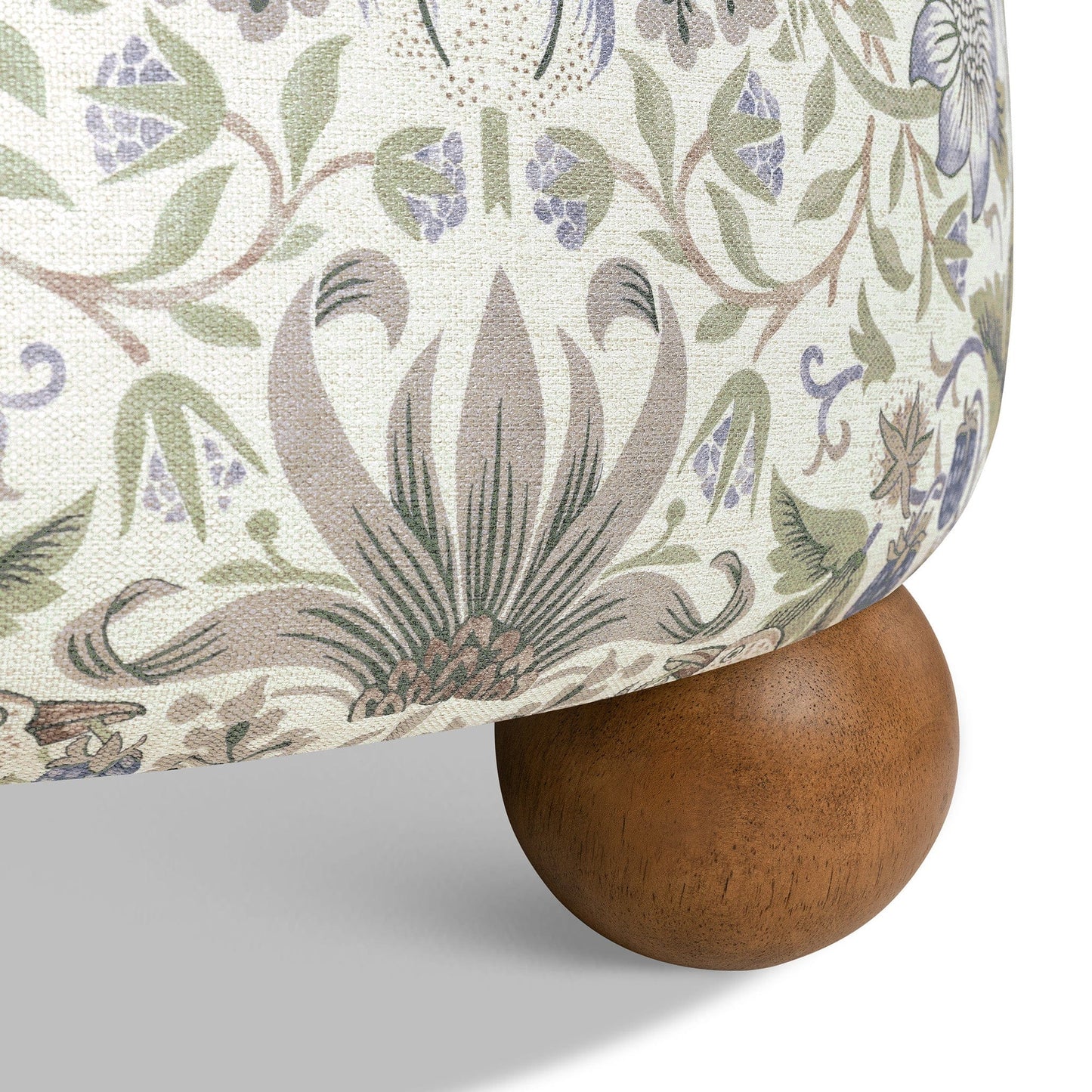 Morris & Co. x Namesake Tuffet Storage Ottoman - Strawberry Thief in Fig & Thyme - M30985TTFTDF