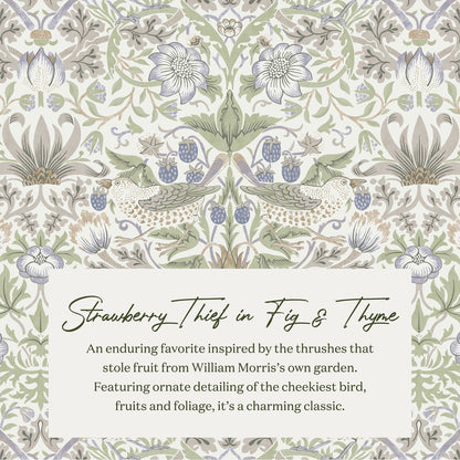 Morris & Co. x Namesake Tuffet Storage Ottoman - Strawberry Thief in Fig & Thyme - M30985TTFTDF