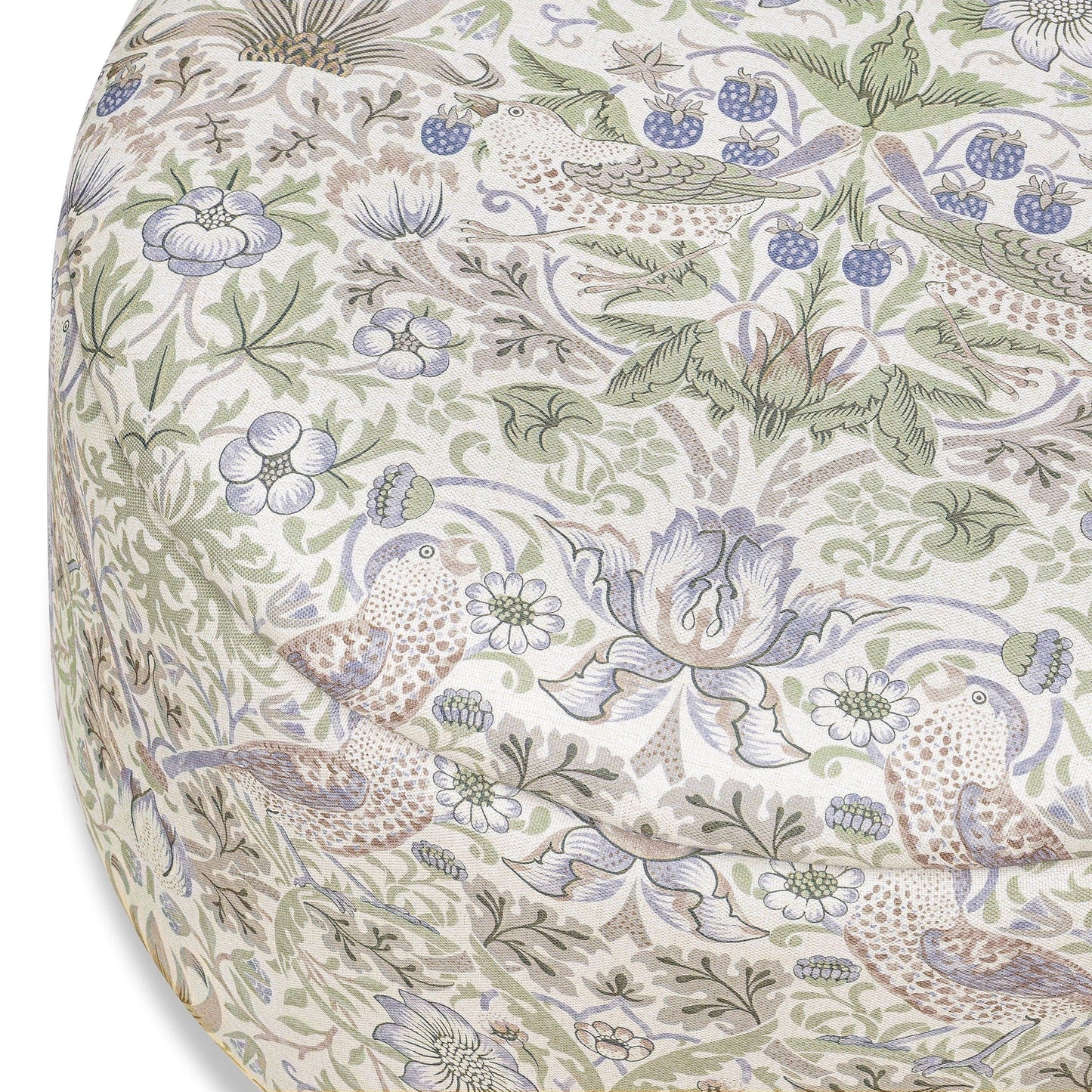 Morris & Co. x Namesake Tuffet Storage Ottoman - Strawberry Thief in Fig & Thyme - M30985TTFTDF