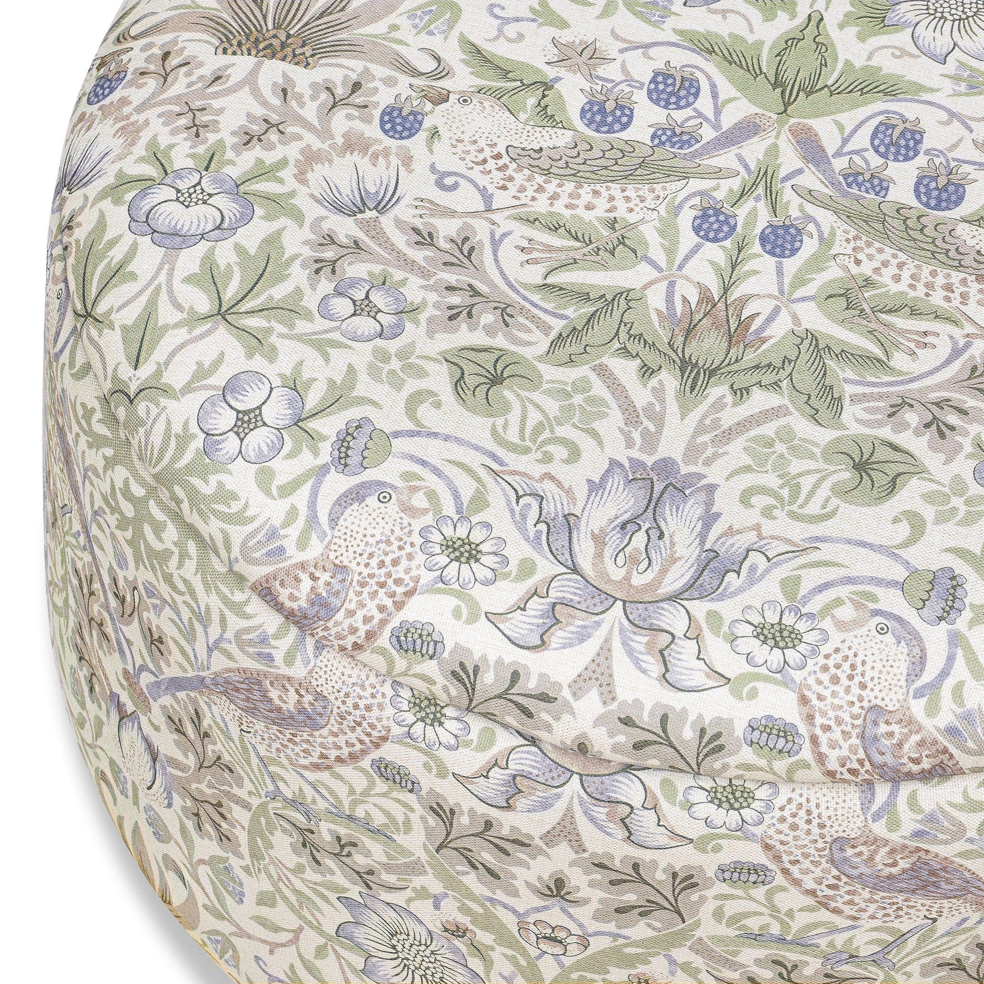 Morris & Co. x Namesake Tuffet Storage Ottoman - Strawberry Thief in Fig & Thyme - M30985TTFTDF