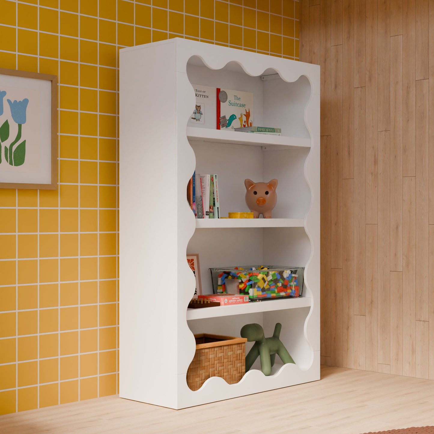 Babyletto Lido Wave Bookcase - White