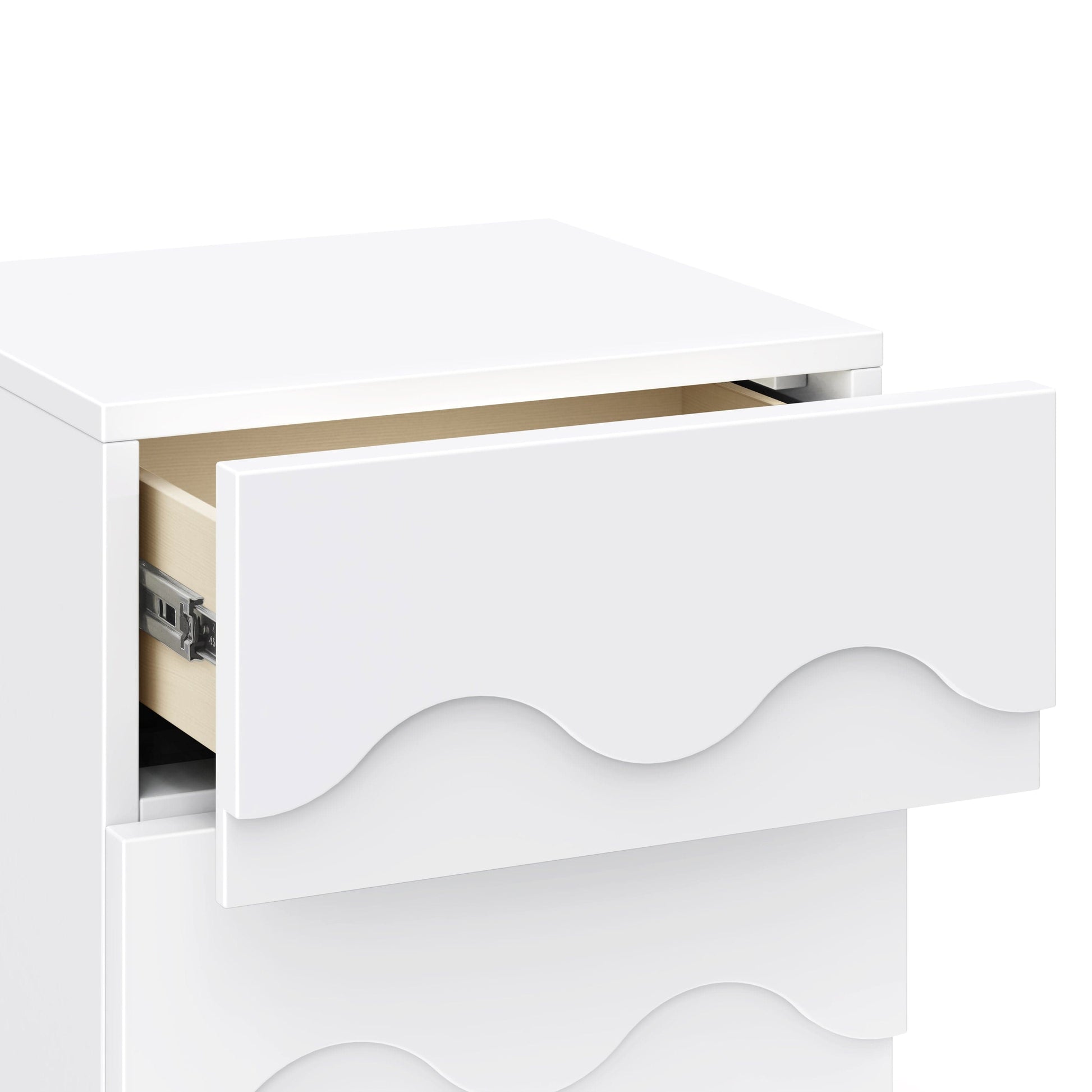 Babyletto Lido Wave Assembled Nightstand - White/Honey