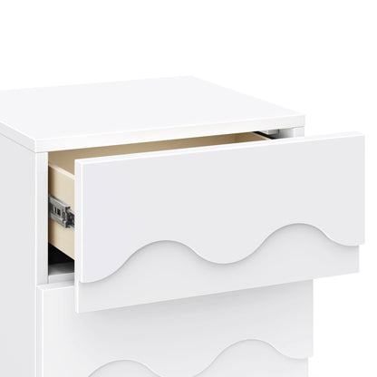 Babyletto Lido Wave Assembled Nightstand - White/Honey