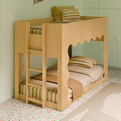 Babyletto Lido Wave Convertible Low-Profile Bunk Bed - Honey
