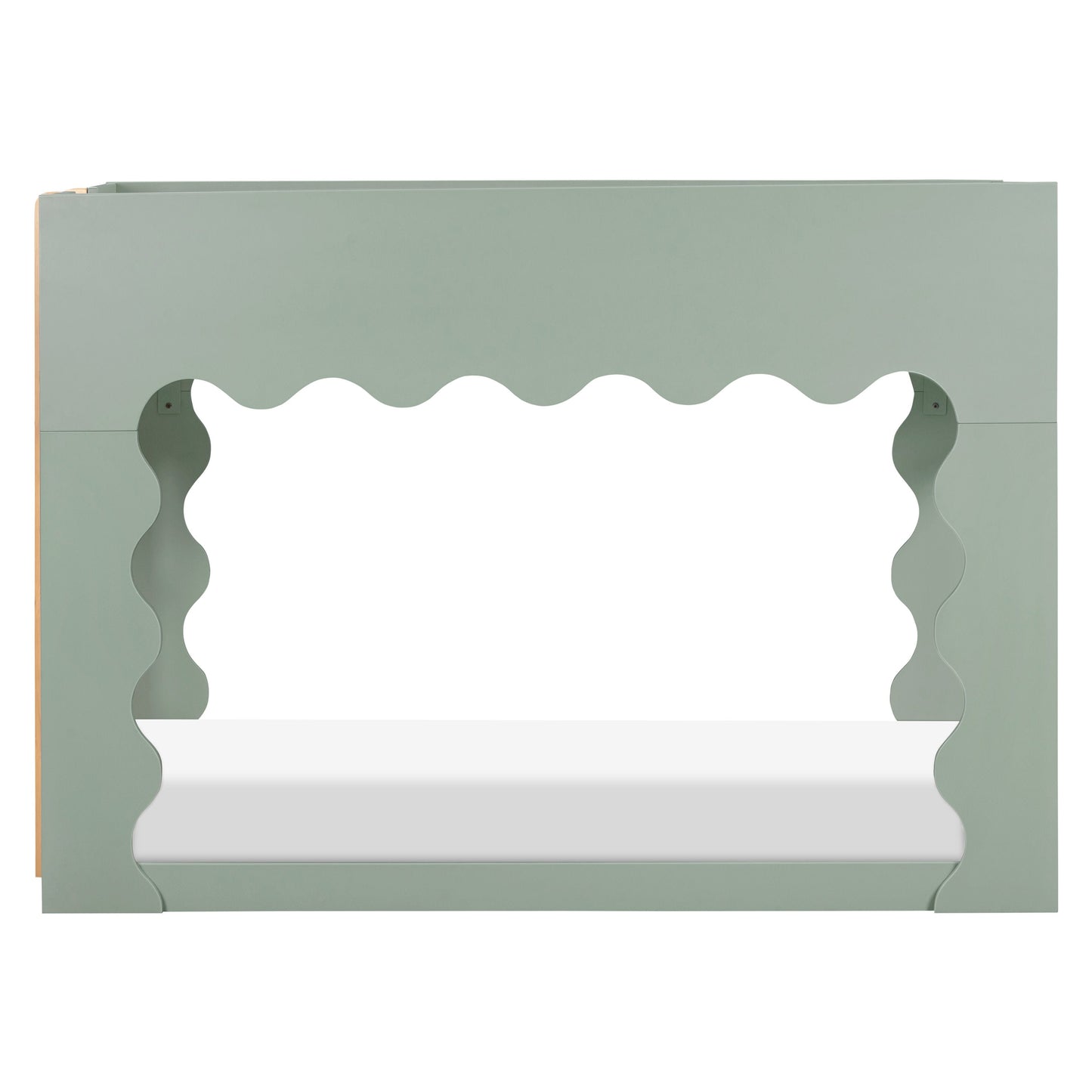 Babyletto Lido Wave Convertible Low-Profile Bunk Bed - Light Sage/Honey