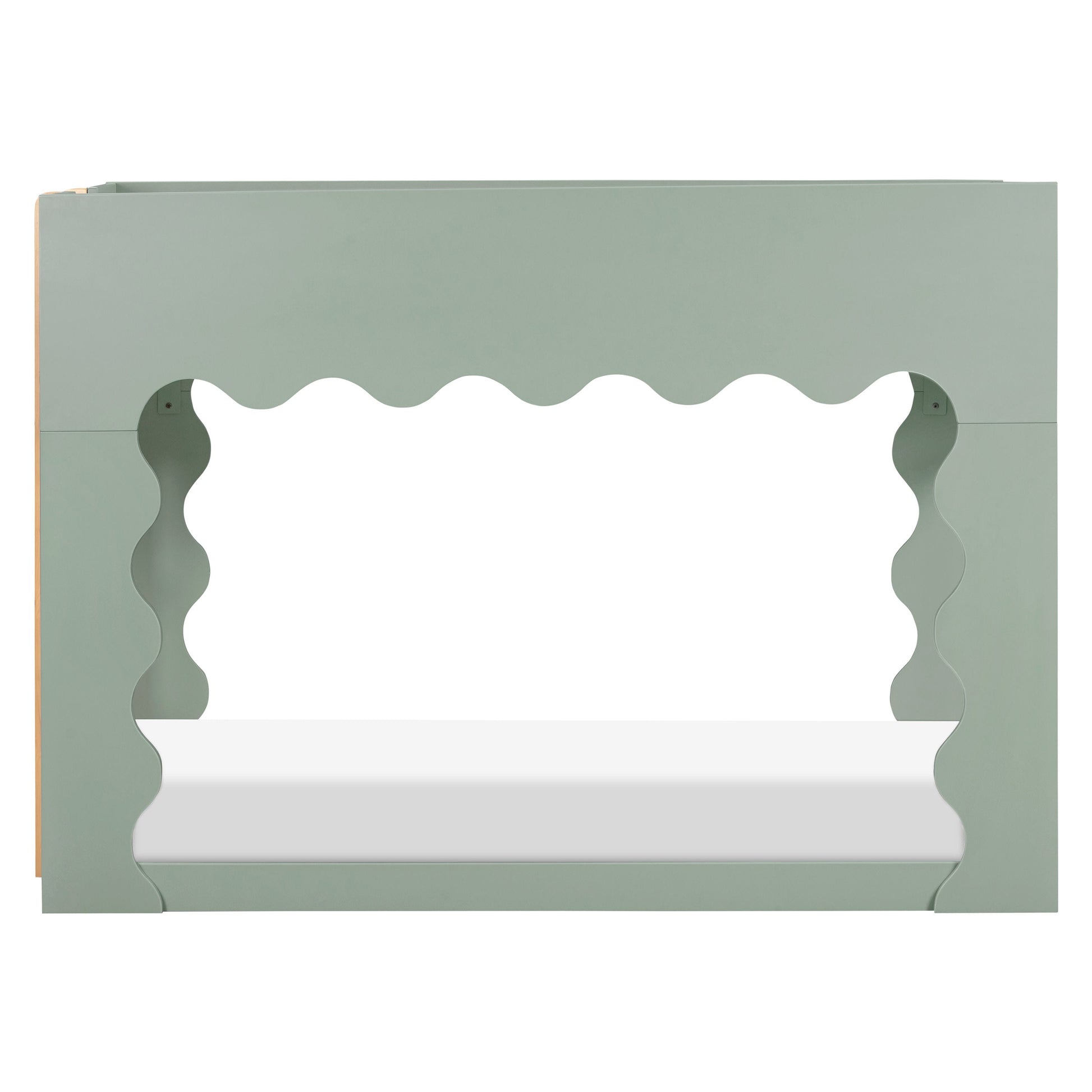 Babyletto Lido Wave Convertible Low-Profile Bunk Bed - Light Sage/Honey