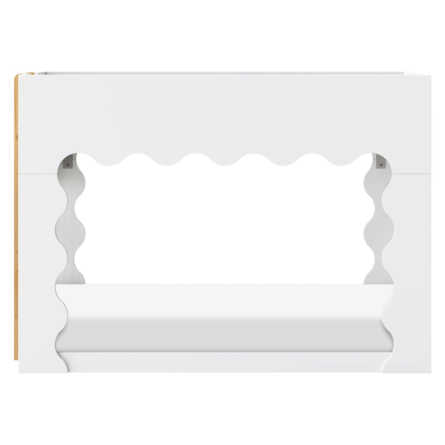 Babyletto Lido Wave Convertible Low-Profile Bunk Bed - White/Honey