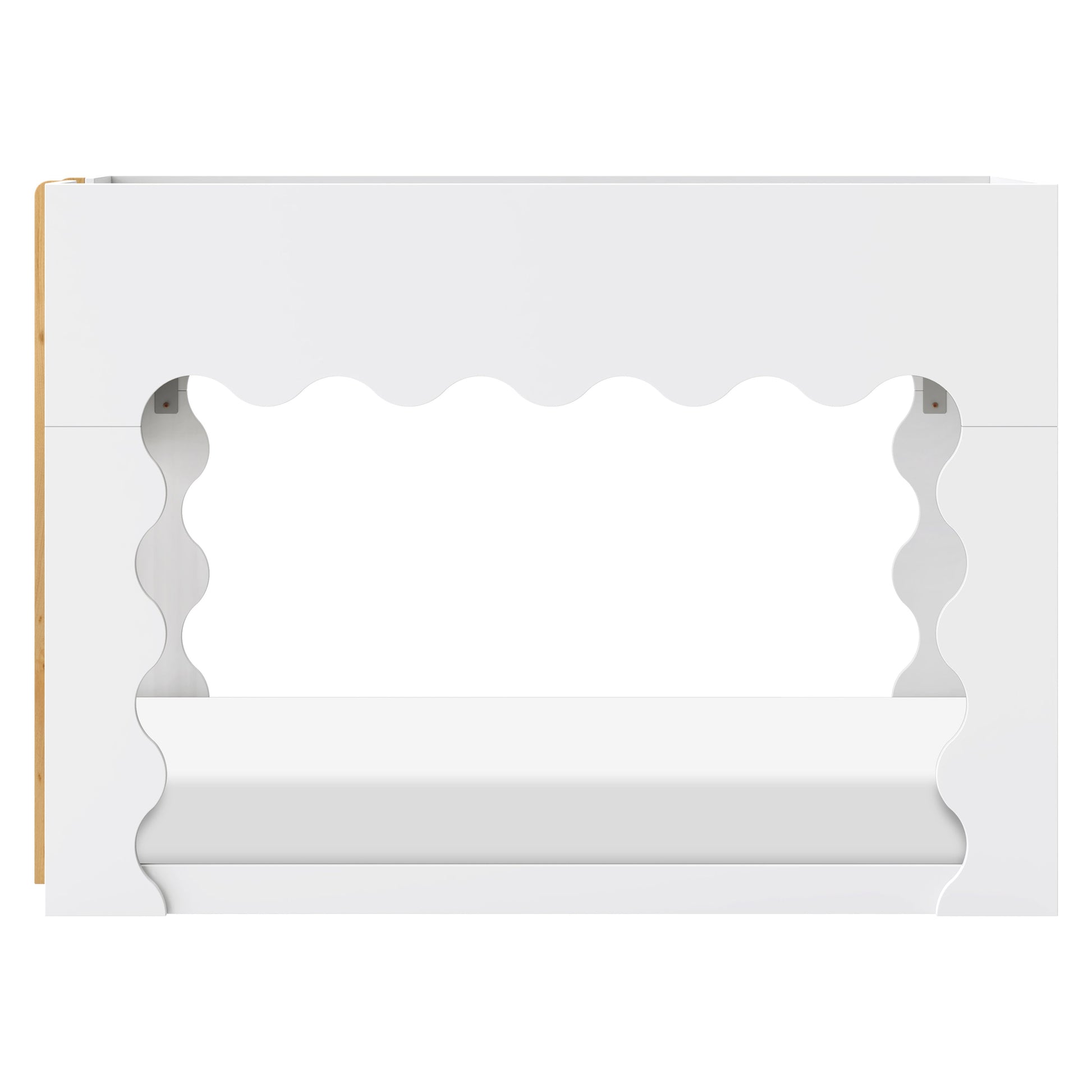 Babyletto Lido Wave Convertible Low-Profile Bunk Bed - White/Honey