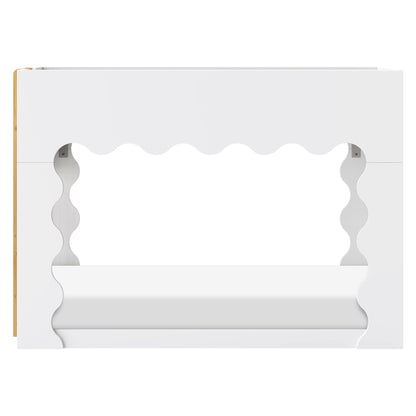 Babyletto Lido Wave Convertible Low-Profile Bunk Bed - White/Honey