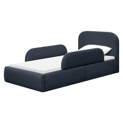 Babyletto Nara Twin Floor Bed - Performance Navy Eco-Twill
