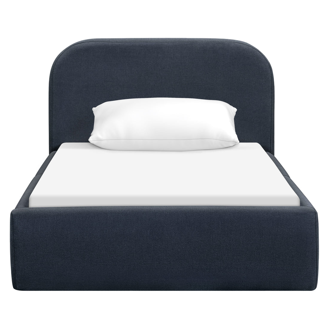 Babyletto Nara Twin Floor Bed - Performance Navy Eco-Twill
