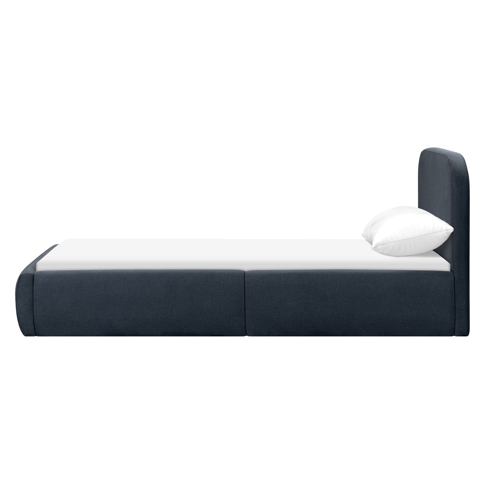 Babyletto Nara Twin Floor Bed - Performance Navy Eco-Twill