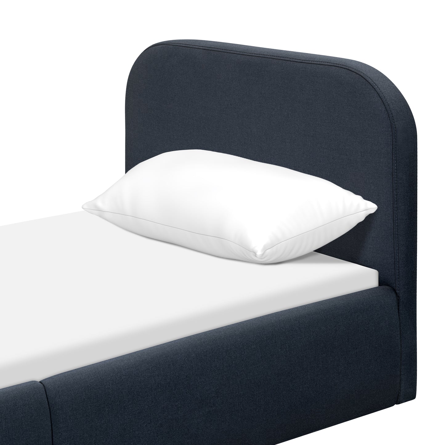 Babyletto Nara Twin Floor Bed - Performance Navy Eco-Twill