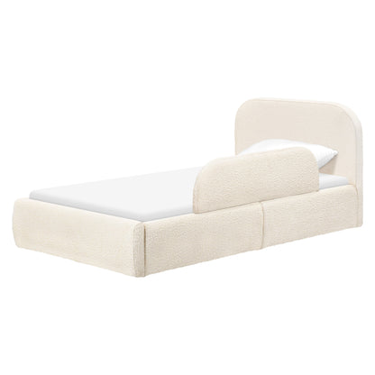 Babyletto Nara Twin Floor Bed - Performance Ivory Boucle
