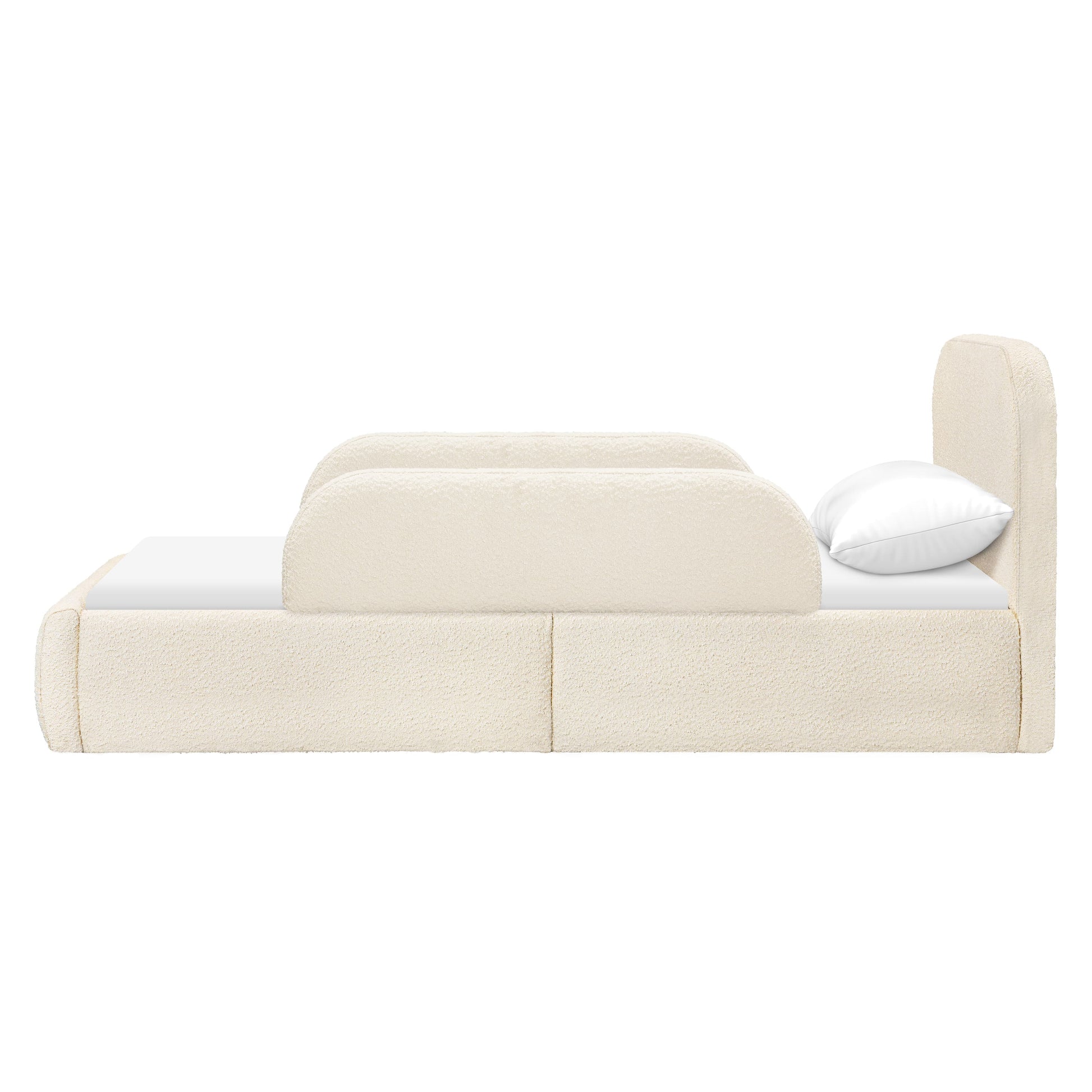 Babyletto Nara Twin Floor Bed - Performance Ivory Boucle