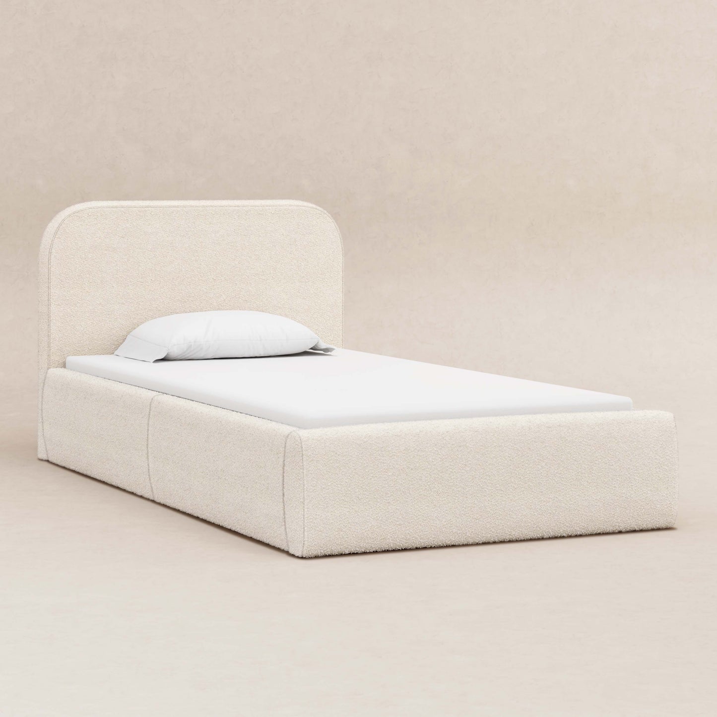 Babyletto Nara Twin Floor Bed - Performance Ivory Boucle